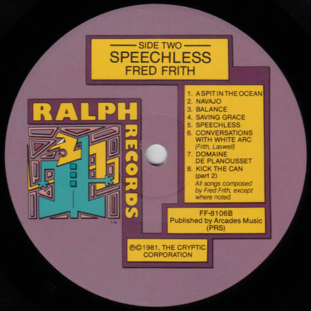 Fred Frith : Speechless (LP, Album)
