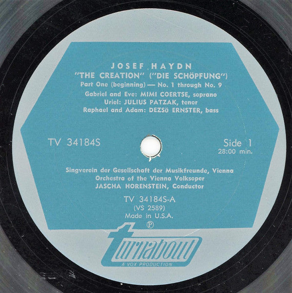Joseph Haydn, Wiener Singverein, Wiener Volksopernorchester, Jascha Horenstein : The Creation "Die Schöpfung" • An Oratorio (2xLP)