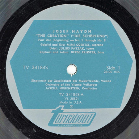 Joseph Haydn, Wiener Singverein, Wiener Volksopernorchester, Jascha Horenstein : The Creation "Die Schöpfung" • An Oratorio (2xLP)