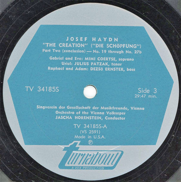 Joseph Haydn, Wiener Singverein, Wiener Volksopernorchester, Jascha Horenstein : The Creation "Die Schöpfung" • An Oratorio (2xLP)