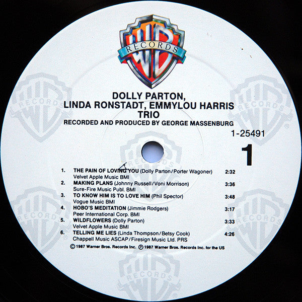 Dolly Parton, Linda Ronstadt & Emmylou Harris : Trio (LP, Album, All)