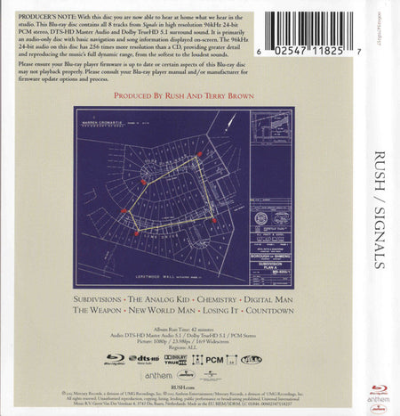 Rush : Signals (Blu-ray, Blu-ray-A, Album, RE, RM, Multichannel)