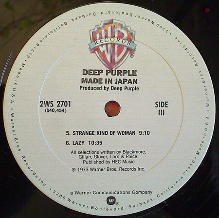 Deep Purple : Made In Japan (2xLP, Album, Club, RE, Gat)