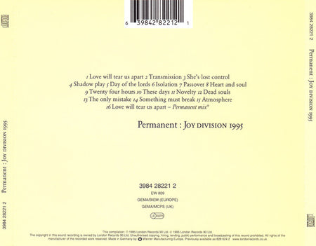 Joy Division : Permanent: Joy Division 1995 (CD, Comp, RE)