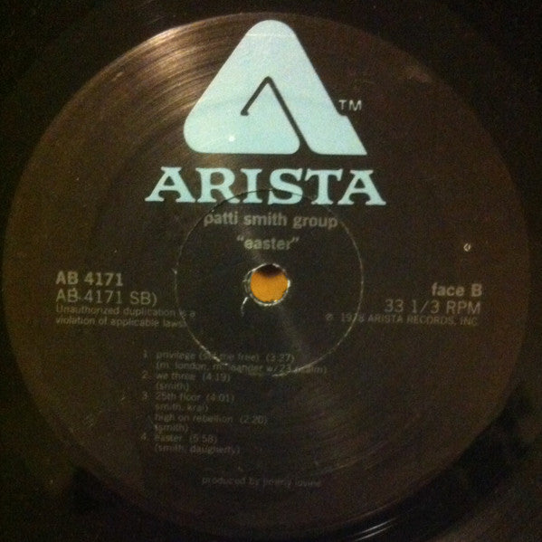 Patti Smith Group : Easter (LP, Album, Ric)