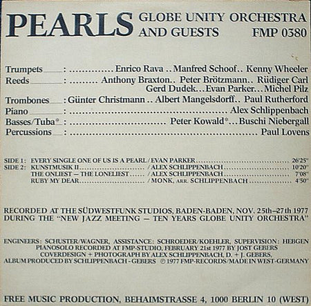 Globe Unity Orchestra And Guests : Pearls (LP, Album)