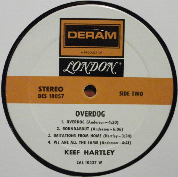 The Keef Hartley Band : Overdog (LP, Album, Wad)