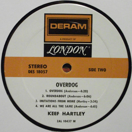 The Keef Hartley Band : Overdog (LP, Album, Wad)