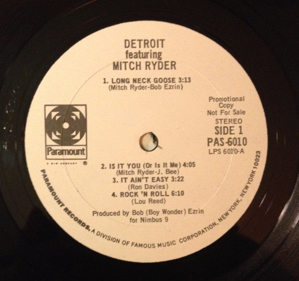 Detroit (2) : Detroit (LP, Album, Promo)