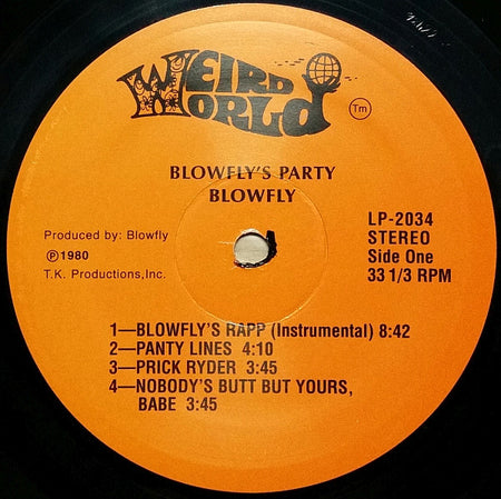 Blowfly : Blowfly's Party (LP, Album, RE, Ora)