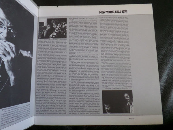Anthony Braxton : New York, Fall 1974 (LP, Album, RP, Gat)