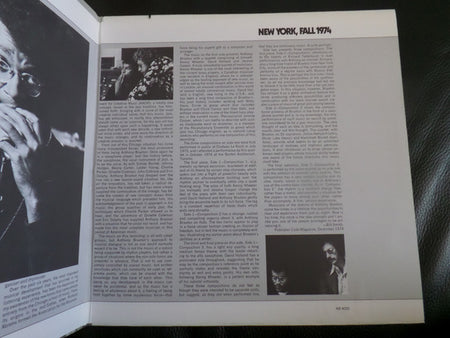 Anthony Braxton : New York, Fall 1974 (LP, Album, RP, Gat)