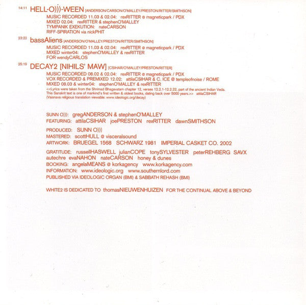 Sunn O))) : White2 (CD, Album, RP)