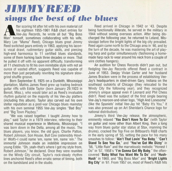 Jimmy Reed : Sings The Best Of The Blues  (CD, RE)
