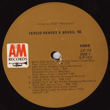 Sergio Mendes & Brasil '66* : Herb Alpert Presents Sergio Mendes & Brasil '66 (LP, Album, Mono)