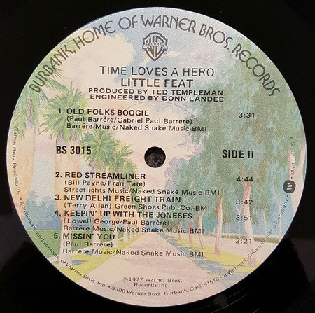 Little Feat : Time Loves A Hero (LP, Album, Jac)