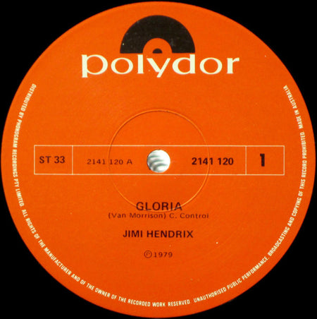 Jimi Hendrix : Gloria (12", Single, Ltd, S/Edition)