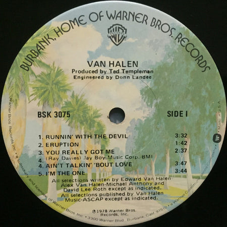 Van Halen : Van Halen (LP, Album, Jac)