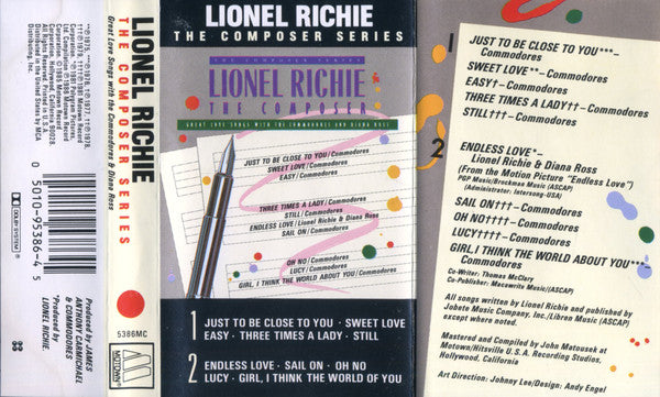 Lionel Richie : Great Love Songs With The Commodores & Diana Ross (Cass, Comp)