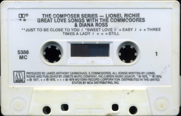 Lionel Richie : Great Love Songs With The Commodores & Diana Ross (Cass, Comp)