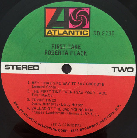 Roberta Flack : First Take (LP, Album, PR )