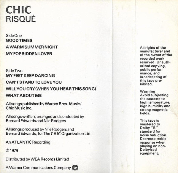 Chic : Risqué (Cass, Album)
