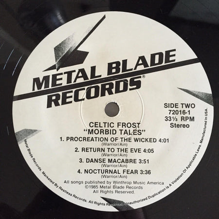 Celtic Frost : Morbid Tales (LP, Album, RP)
