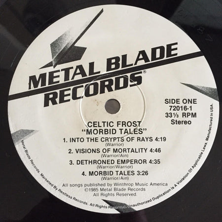 Celtic Frost : Morbid Tales (LP, Album, RP)