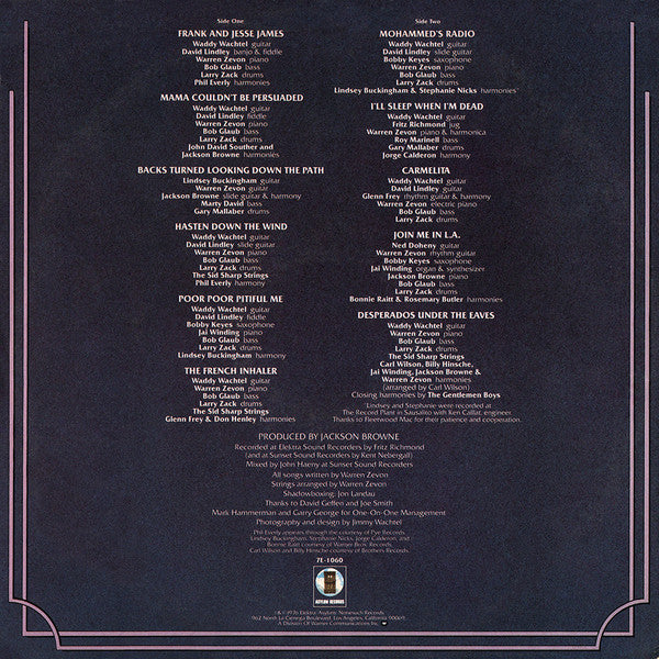 Warren Zevon : Warren Zevon (LP, Album, SP )