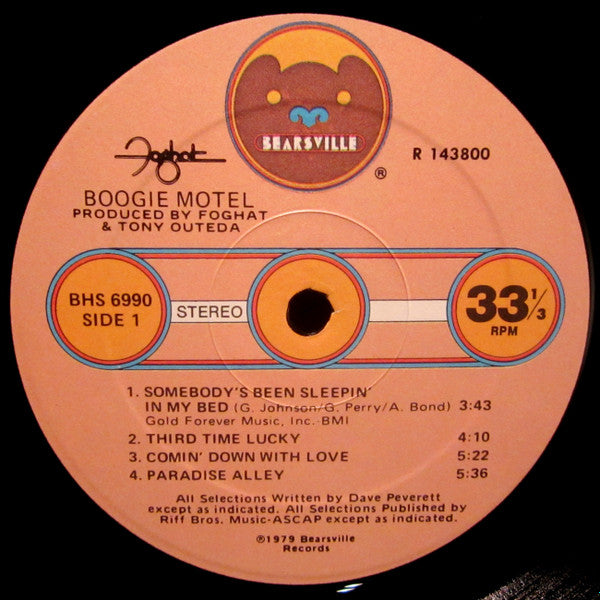Foghat : Boogie Motel (LP, Album, Club)