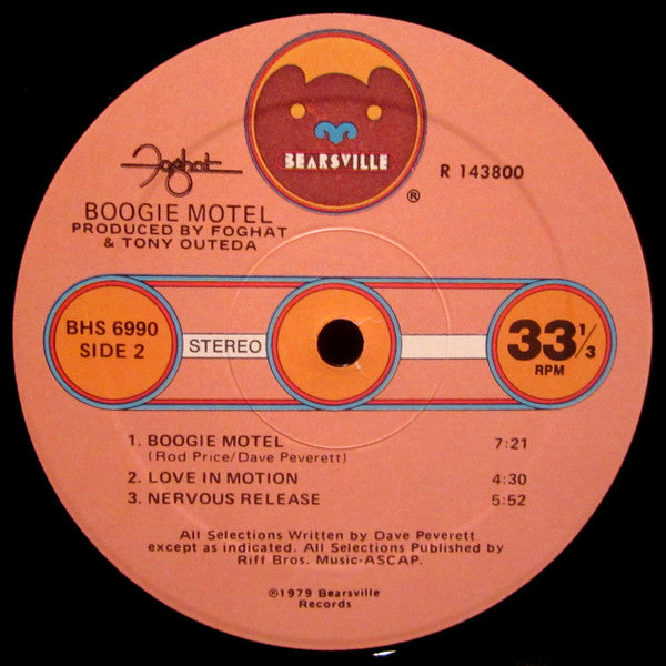 Foghat : Boogie Motel (LP, Album, Club)