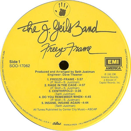 The J. Geils Band : Freeze-Frame (LP, Album, Win)