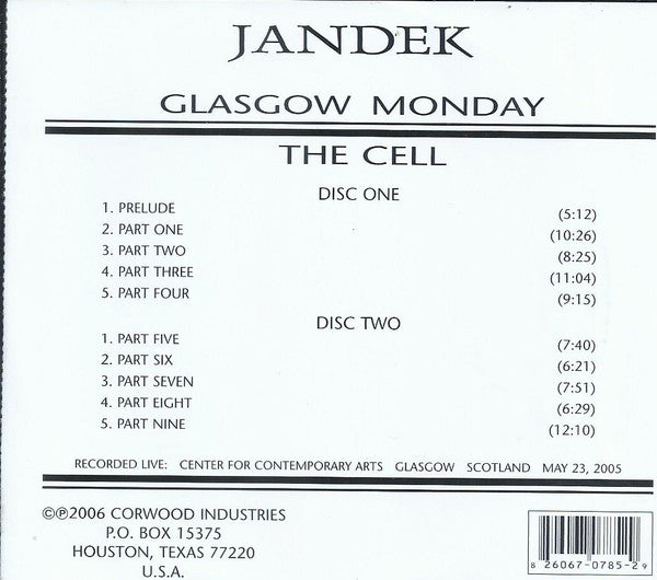 Jandek : Glasgow Monday (2xCD, Album)
