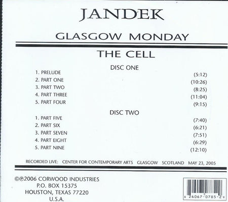 Jandek : Glasgow Monday (2xCD, Album)