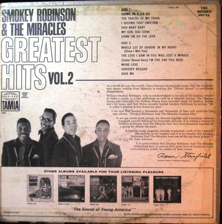 The Miracles : Greatest Hits Vol. 2 (LP, Comp)