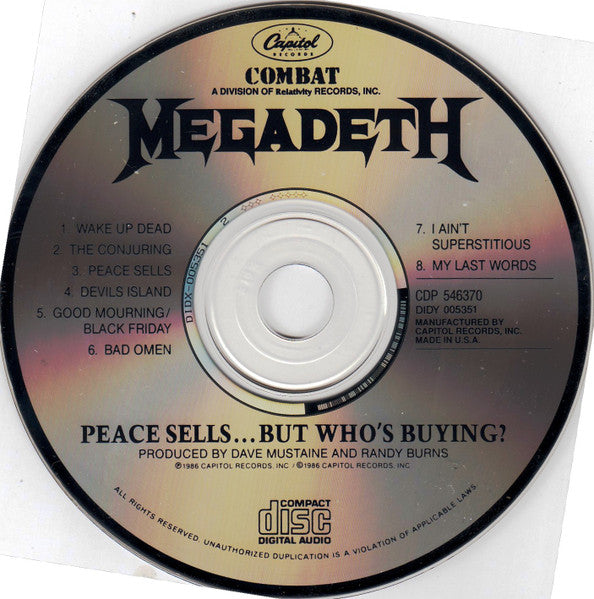 Megadeth : Peace Sells... But Who's Buying? (CD, Album, Club, RE)