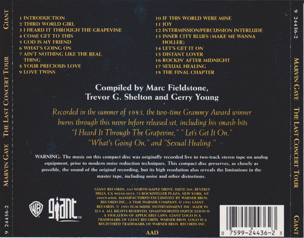 Marvin Gaye : The Last Concert Tour (CD, Album, RM)