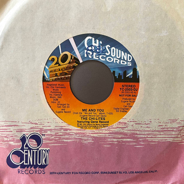 The Chi-Lites Featuring Eugene Record : Me And You (7", Mono, Promo)