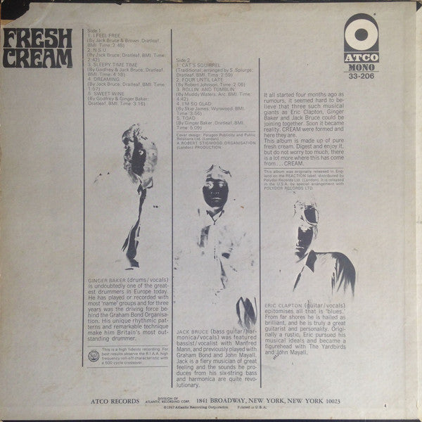 Cream (2) : Fresh Cream (LP, Album, Mono)
