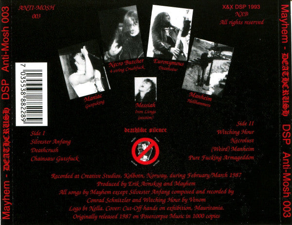 Mayhem : Deathcrush (CD, MiniAlbum, RE, RP)