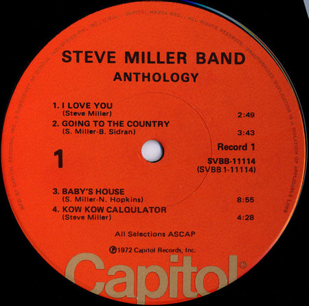 Steve Miller Band : Anthology (2xLP, Comp, RE, Jac)