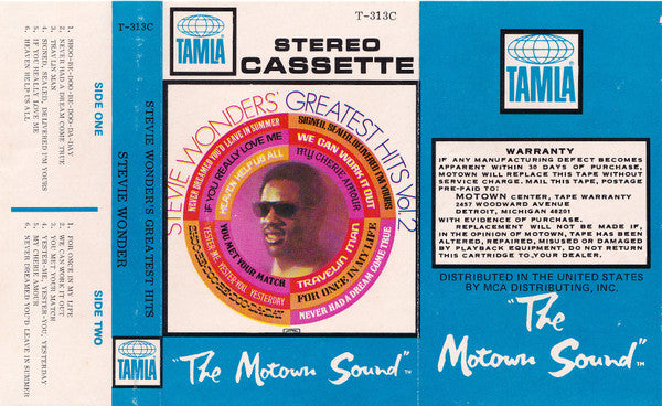 Stevie Wonder : Stevie Wonder's Greatest Hits Vol. 2 (Cass, Comp)