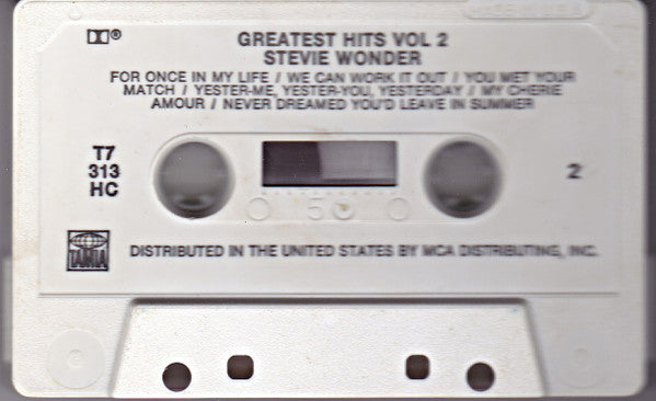 Stevie Wonder : Stevie Wonder's Greatest Hits Vol. 2 (Cass, Comp)