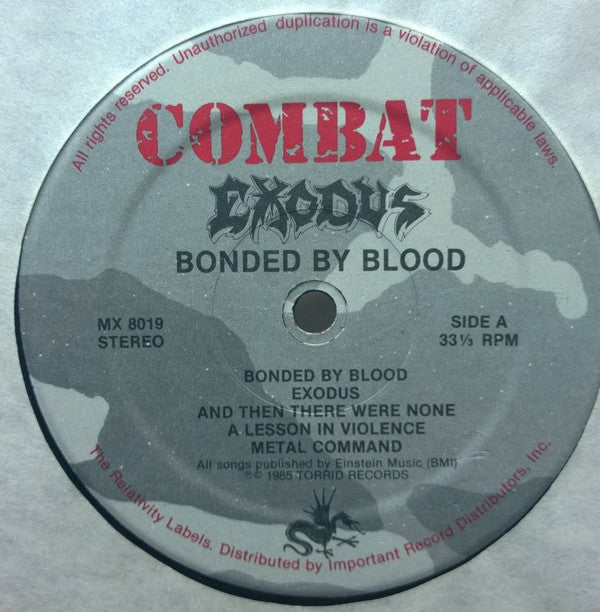 Exodus (6) : Bonded By Blood (LP, Album, Gra)