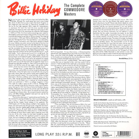 Billie Holiday : The Complete Commodore Masters (LP, Comp, RE)
