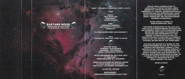Bastard Noise : "Dedicated To Koji Tano" - Live In Montreal, Canada 2015 (Cass, Album, Ltd)
