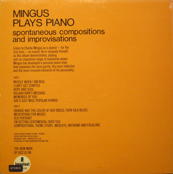 Mingus* : Mingus Plays Piano (Spontaneous Compositions And Improvisations) (LP, Album, RE, Gat)