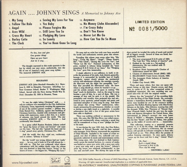 Johnny Ace : The Complete Duke Recordings (CD, Comp, Mono, Ltd, RE, RM)