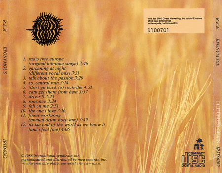 R.E.M. : Eponymous (CD, Comp, Club, BMG)