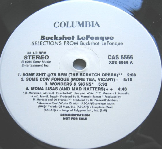 Buckshot LeFonque : Selections From Buckshot LeFonque (12", Promo, Smplr)
